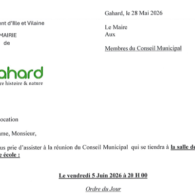 Ordre du jour conseil municipal